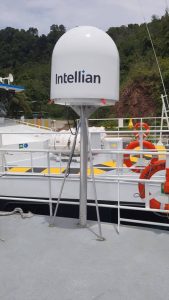 Interllar Aluminium Satellite Dome stand Fabrication and installation in the vessel
